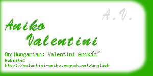 aniko valentini business card